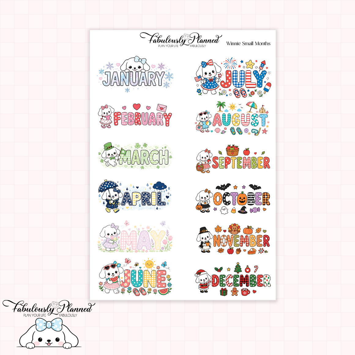 Winnie Small Month Stickers