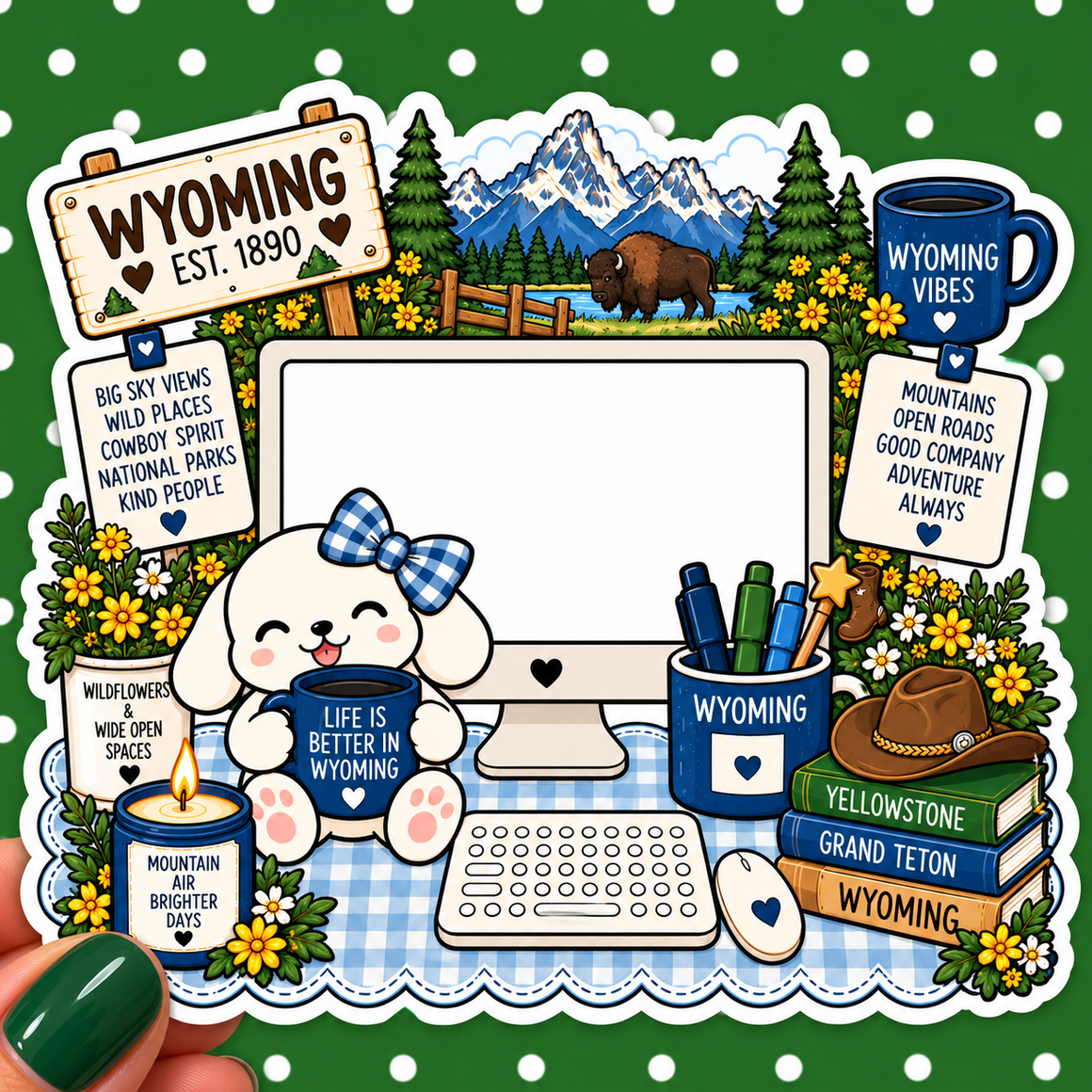 Wyoming State Desktop Vinyl Decal