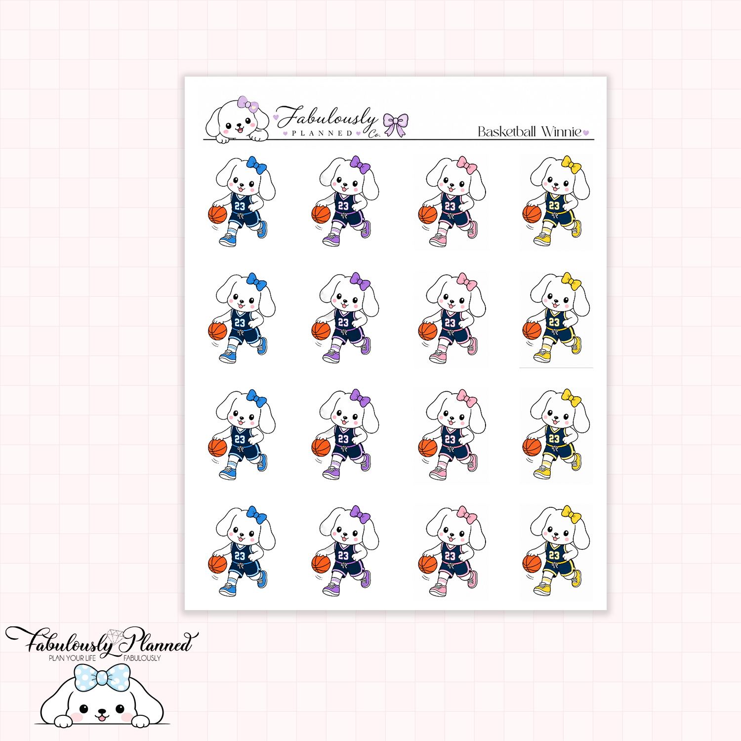 Basketball Winnie Stickers