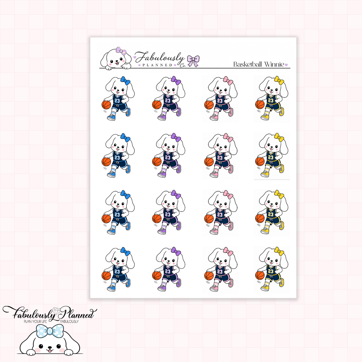 Basketball Winnie Stickers