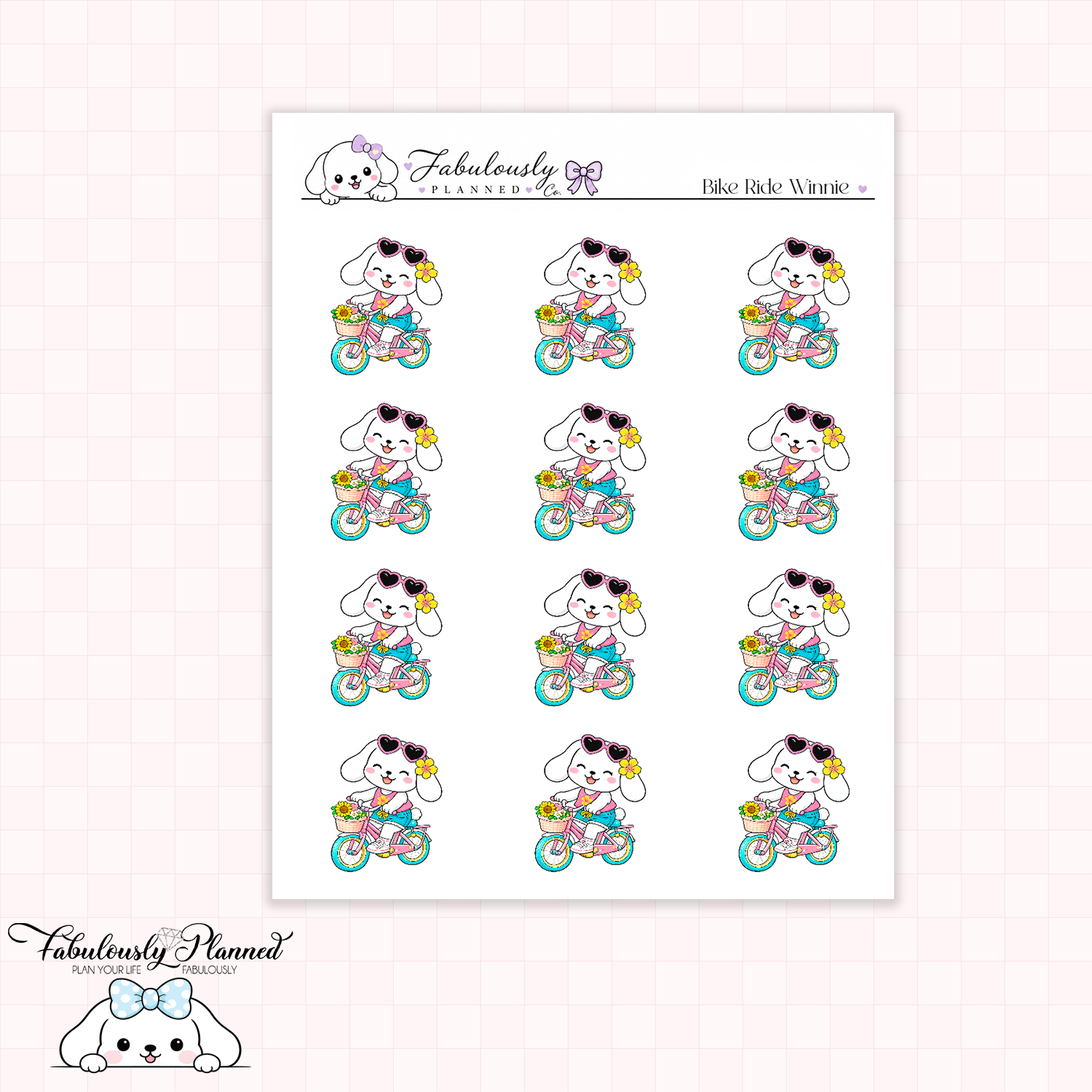 Bike Ride Winnie Stickers
