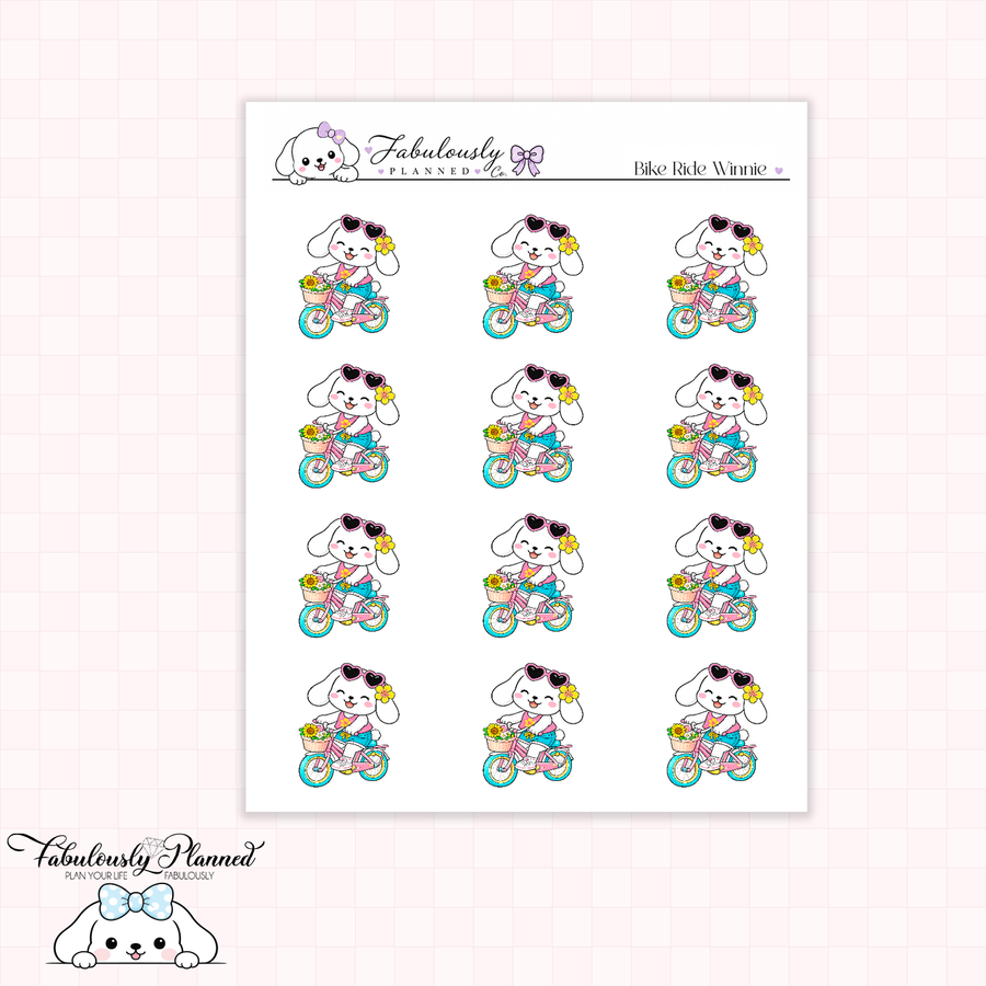Bike Ride Winnie Stickers