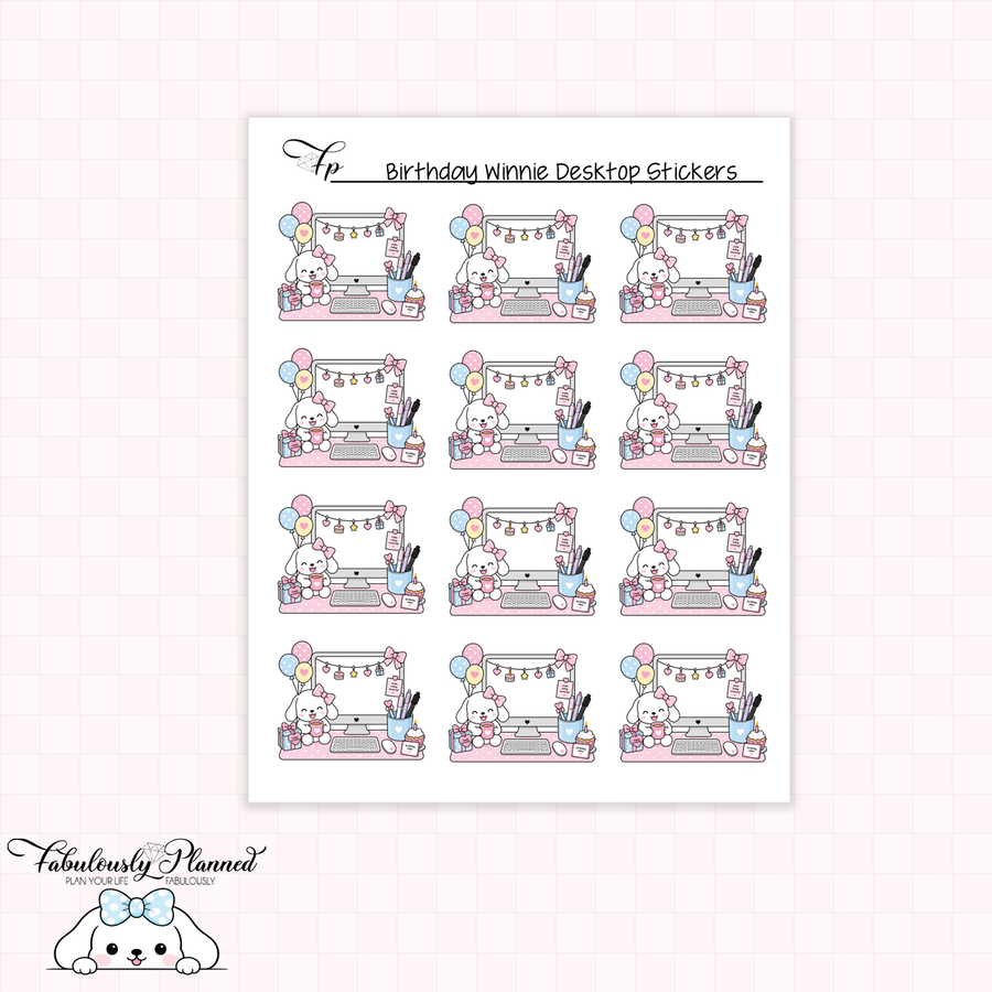 Birthday Winnie Desktop Stickers