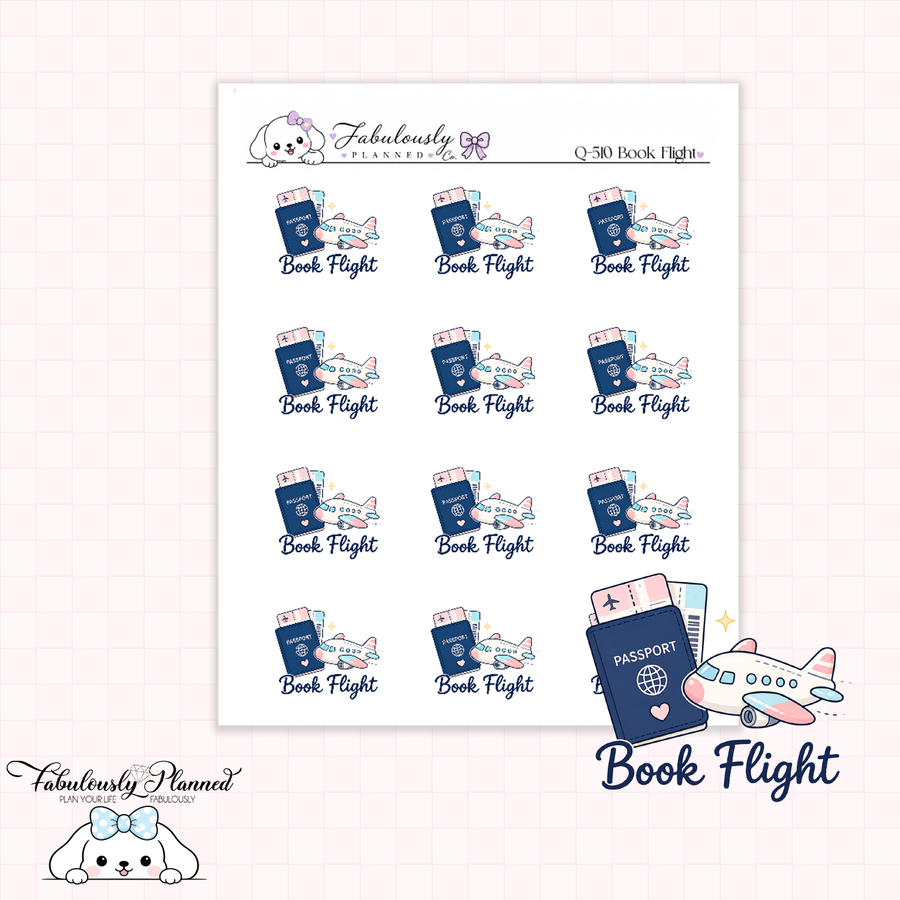 Book Flight Planner Stickers