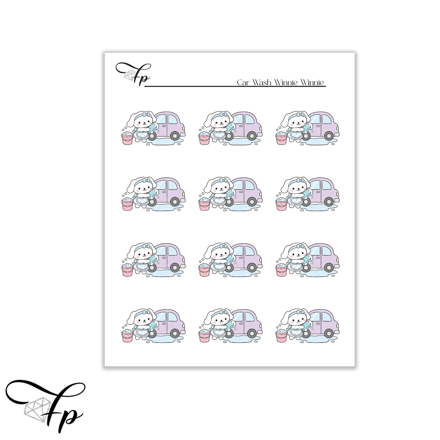 Car Wash Winnie Planner Stickers