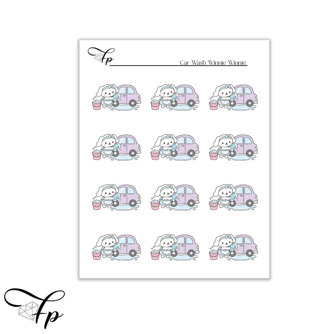 Car Wash Winnie Planner Stickers