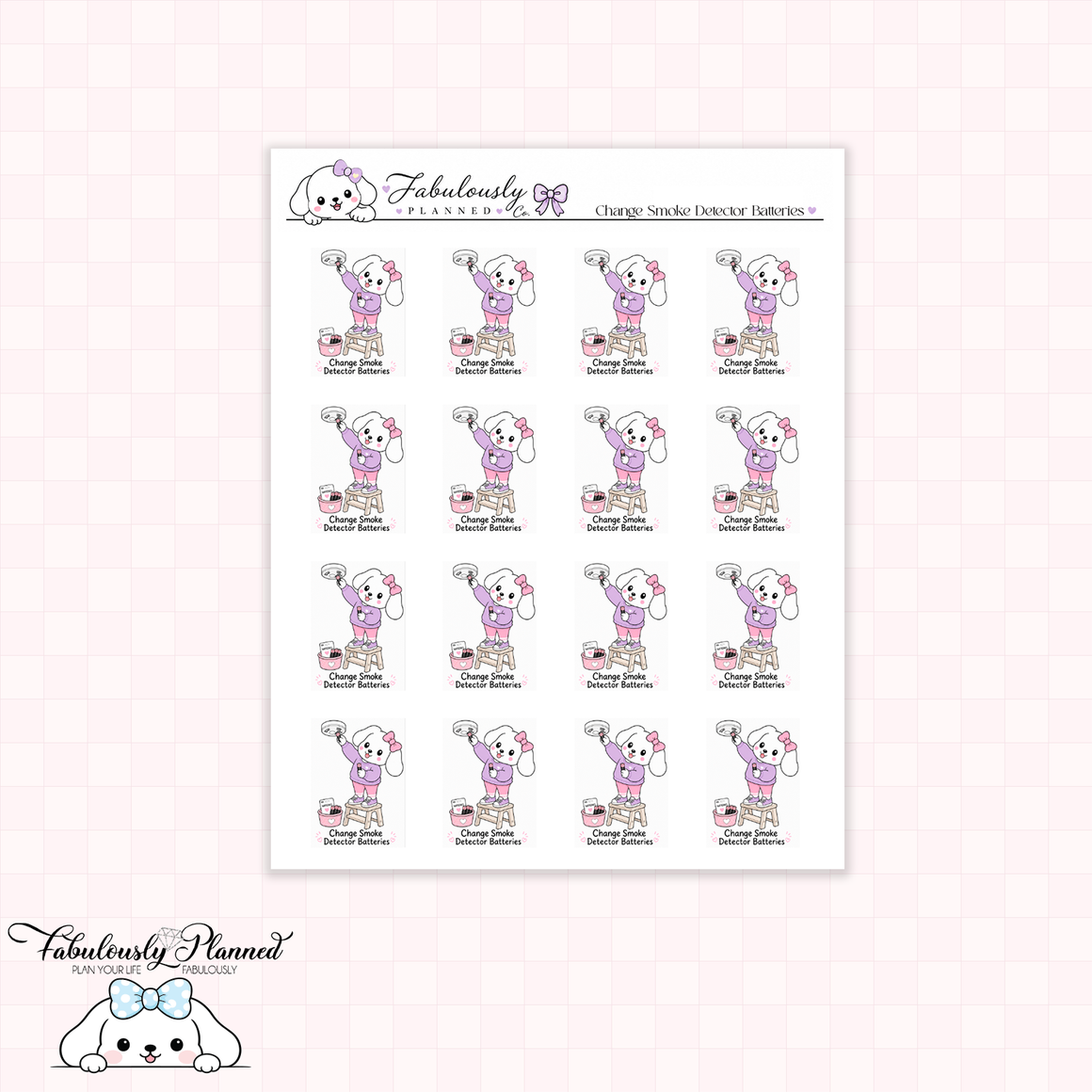 Change Smoke Detector Battery Planner Stickers
