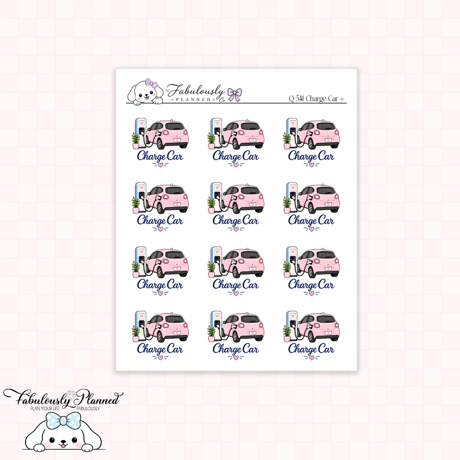 Charge Car Planner Stickers