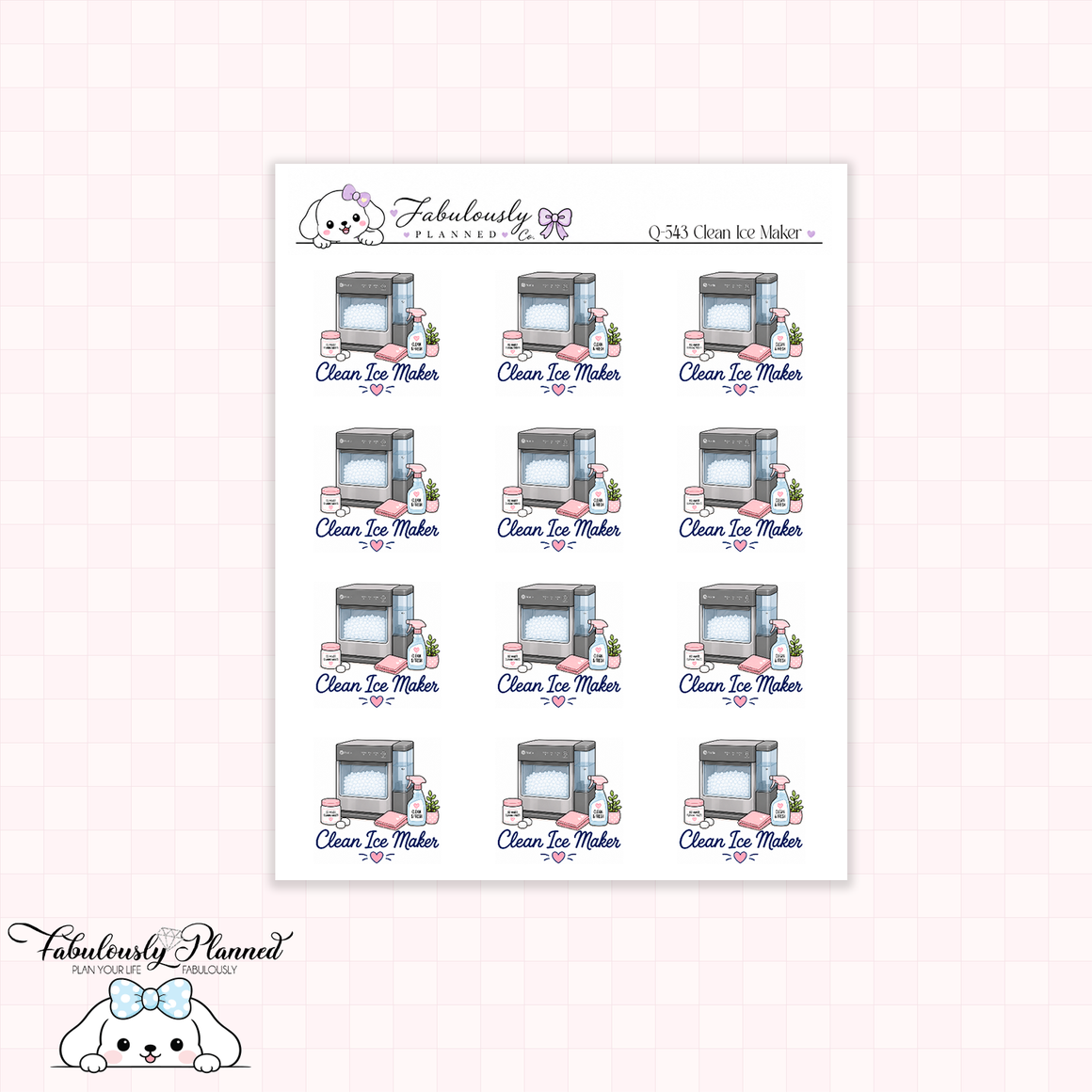 Clean Ice Maker Planner Stickers