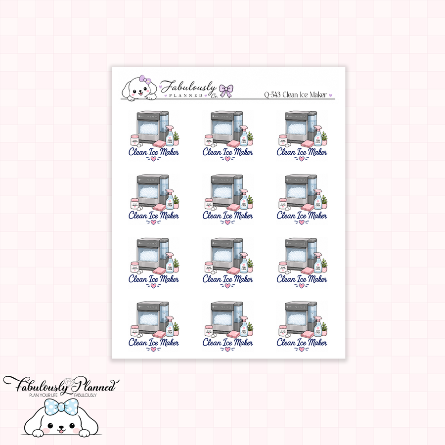 Clean Ice Maker Planner Stickers