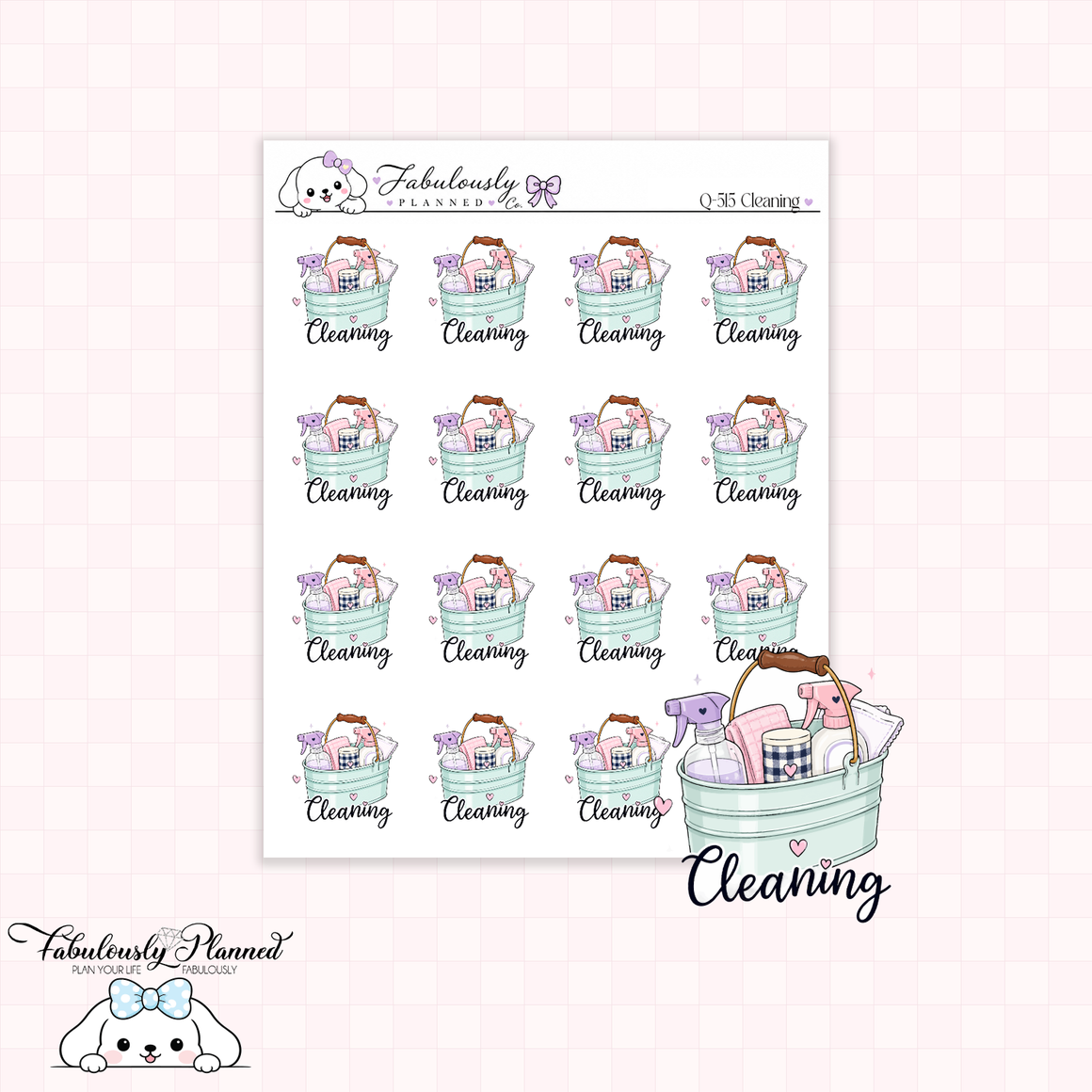 Cleaning Planner Stickers