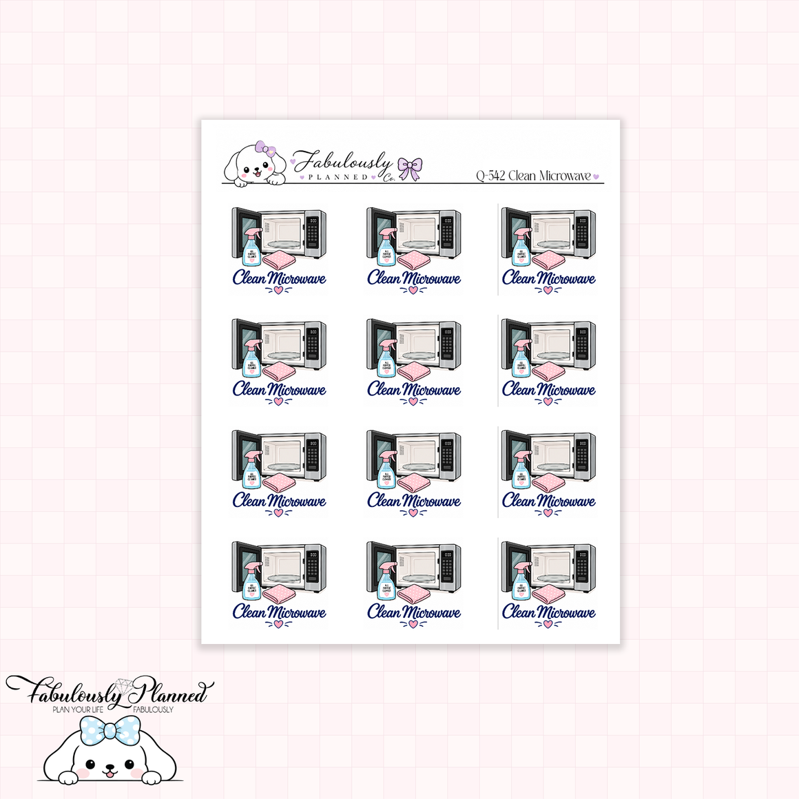 Clean Microwave Planner Stickers