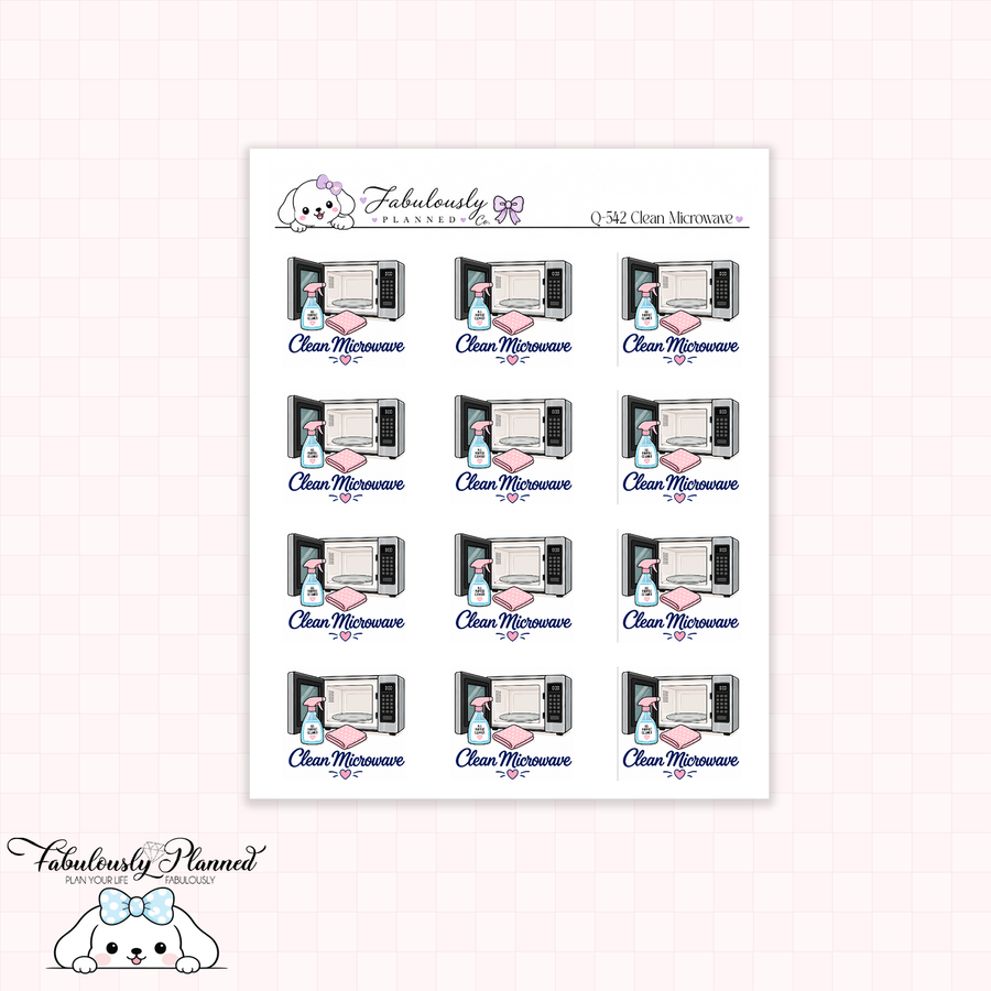 Clean Microwave Planner Stickers