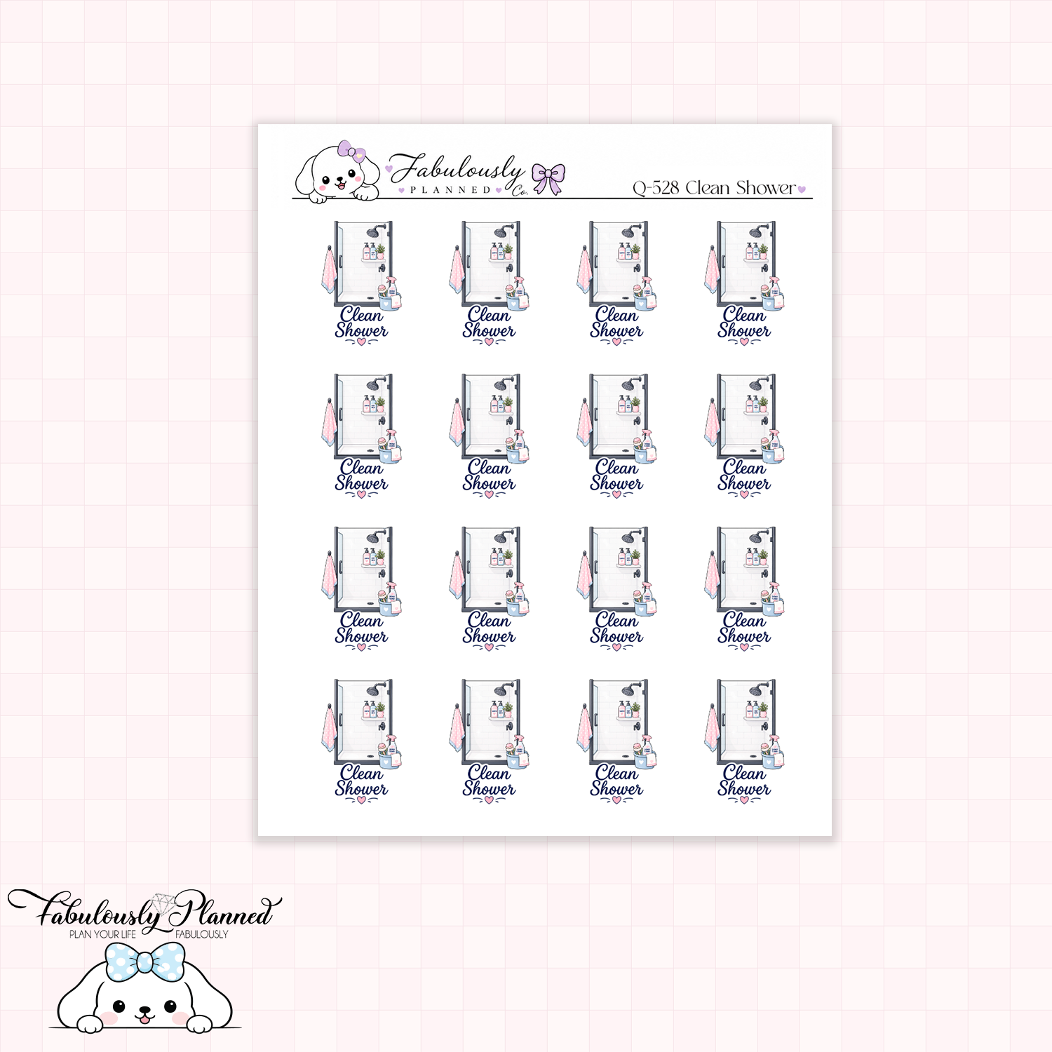 Clean Shower Planner Stickers