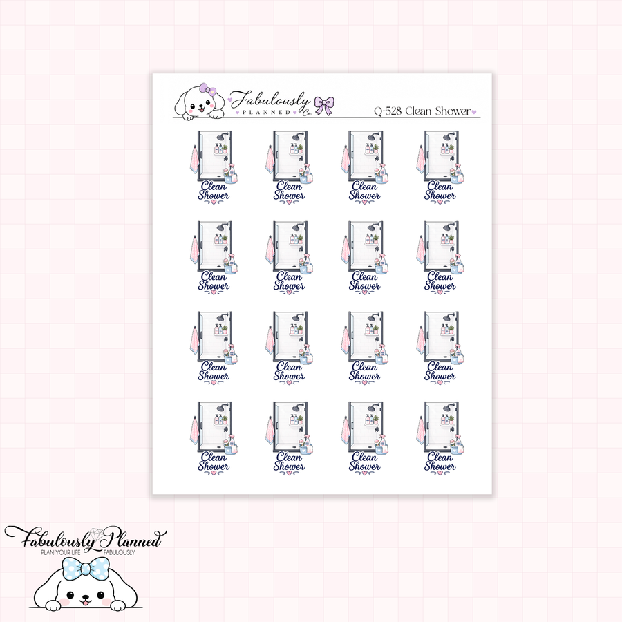 Clean Shower Planner Stickers