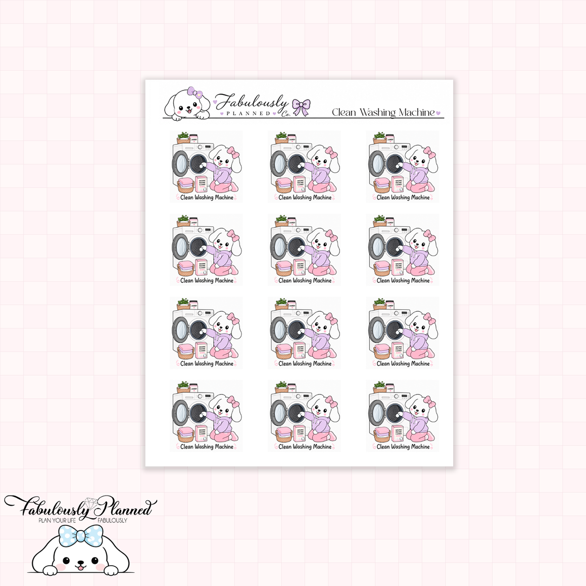 Clean Washing Machine Planner Stickers