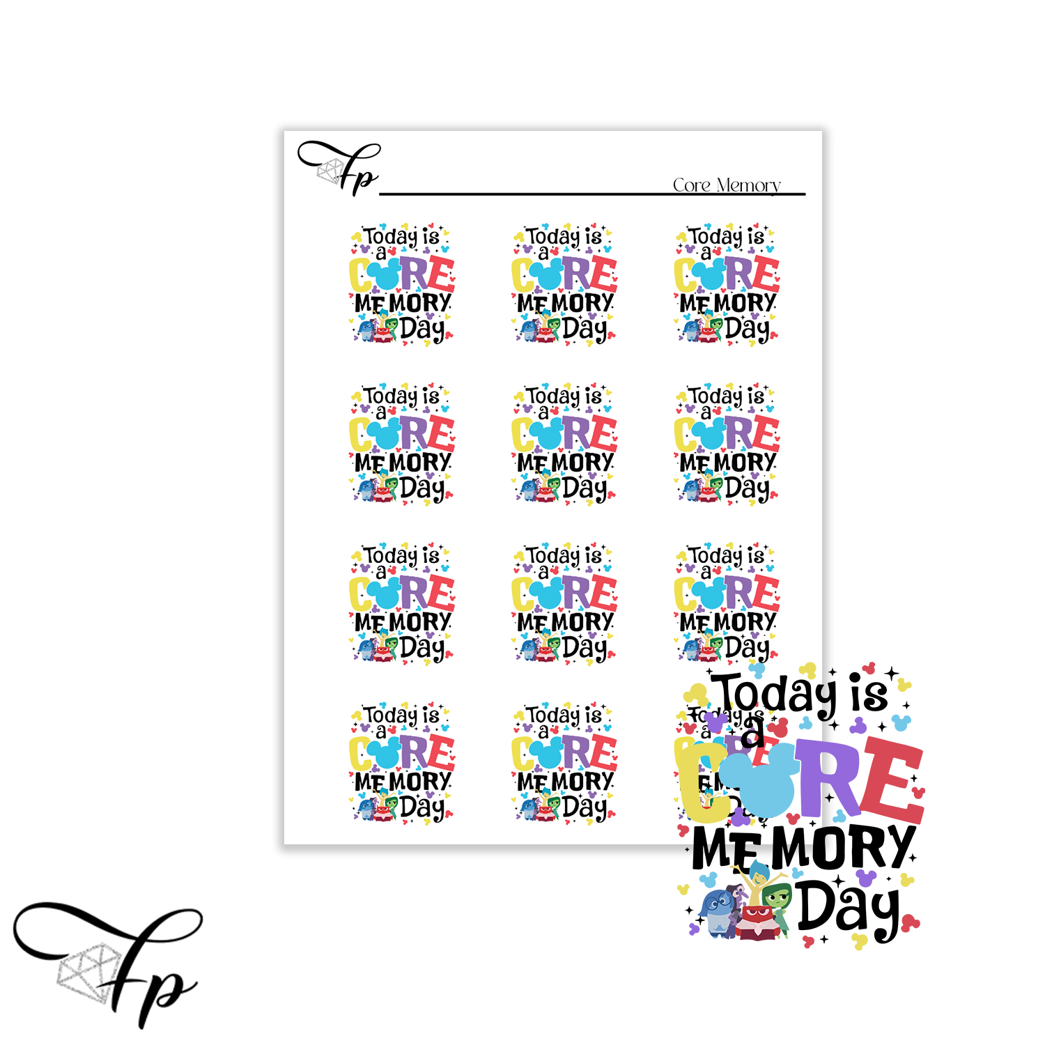 Today is a Core Memory Day Stickers - Fabulously Planned