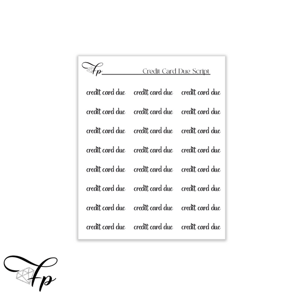Credit Card Due Script - Fabulously Planned