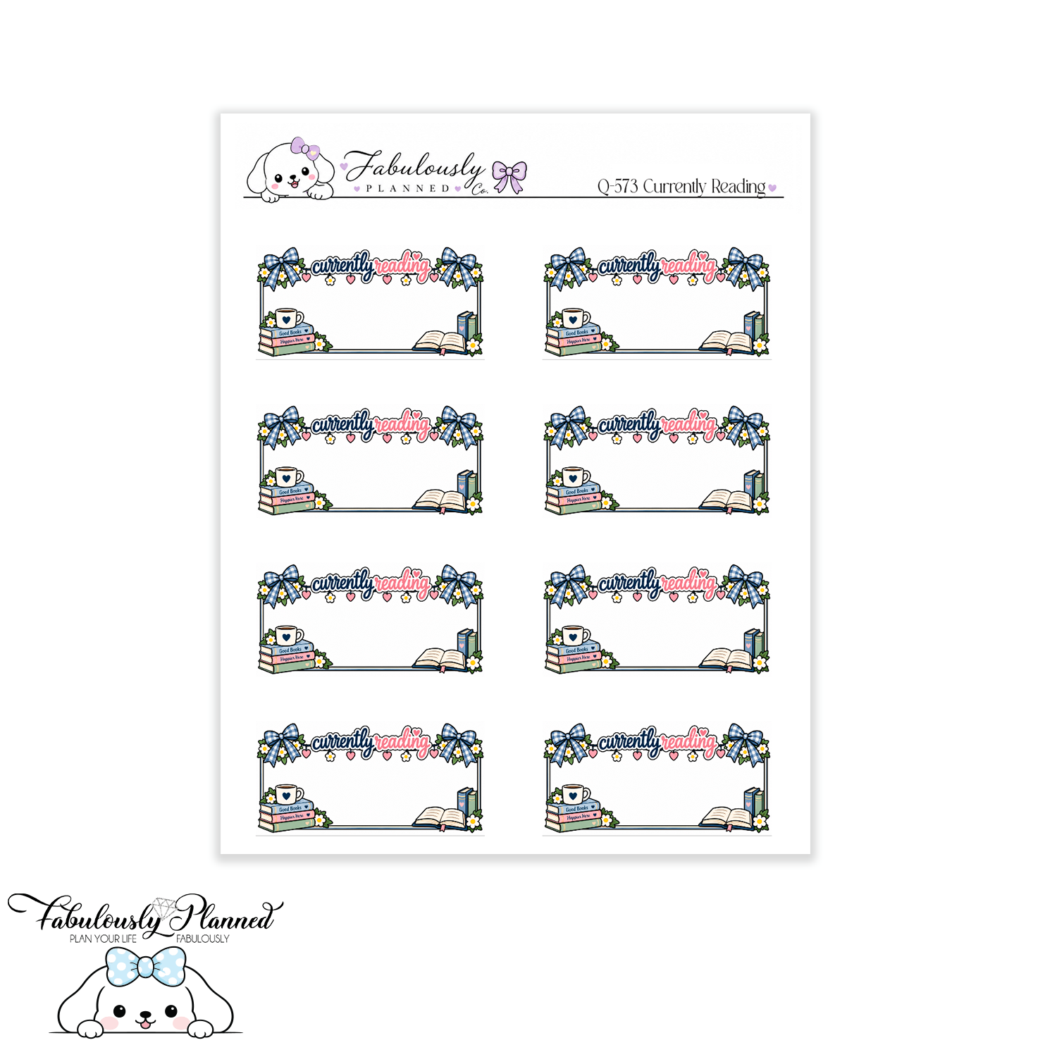 Currently Reading Planner Stickers