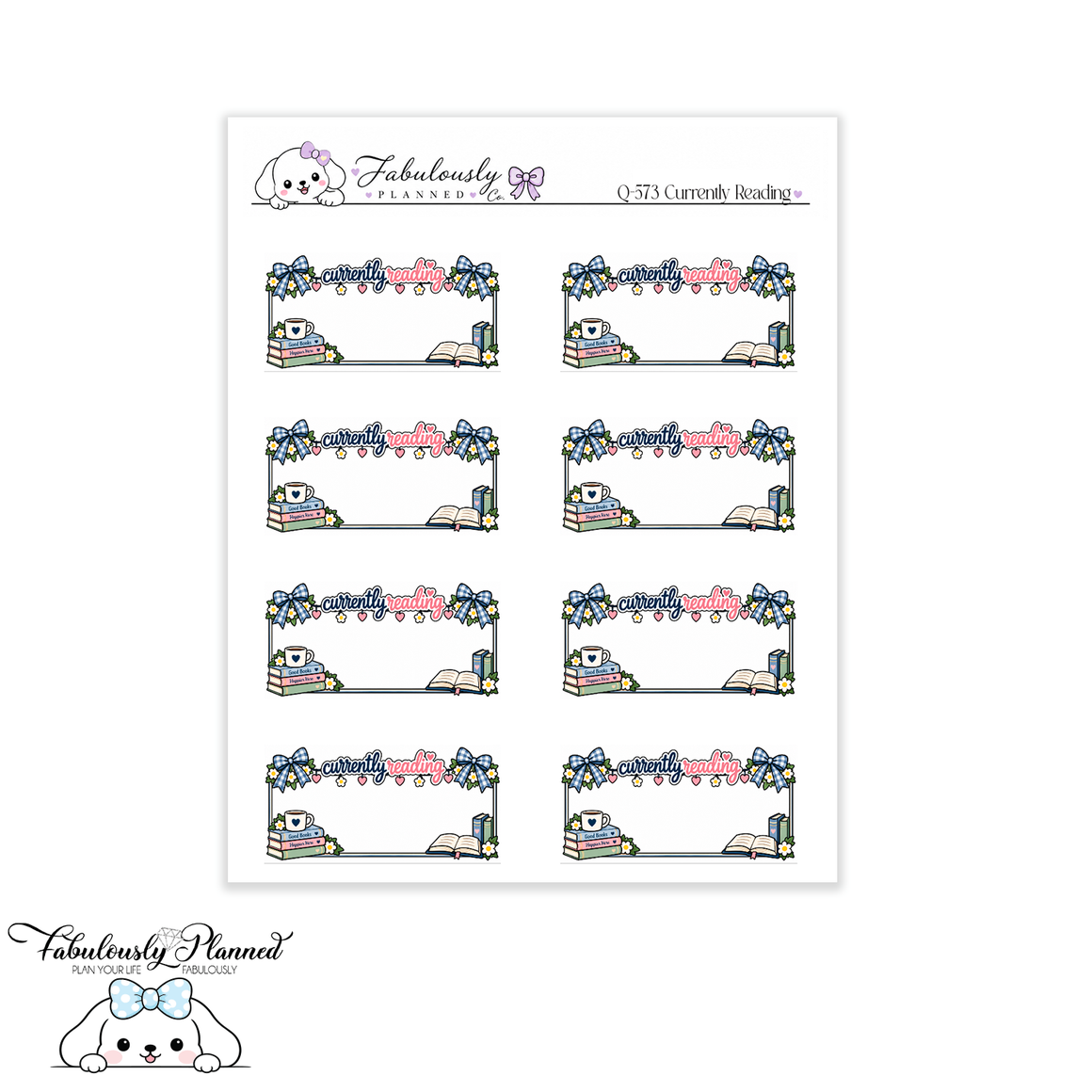 Currently Reading Planner Stickers