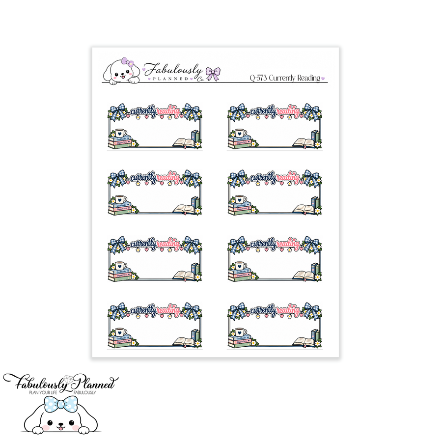 Currently Reading Planner Stickers