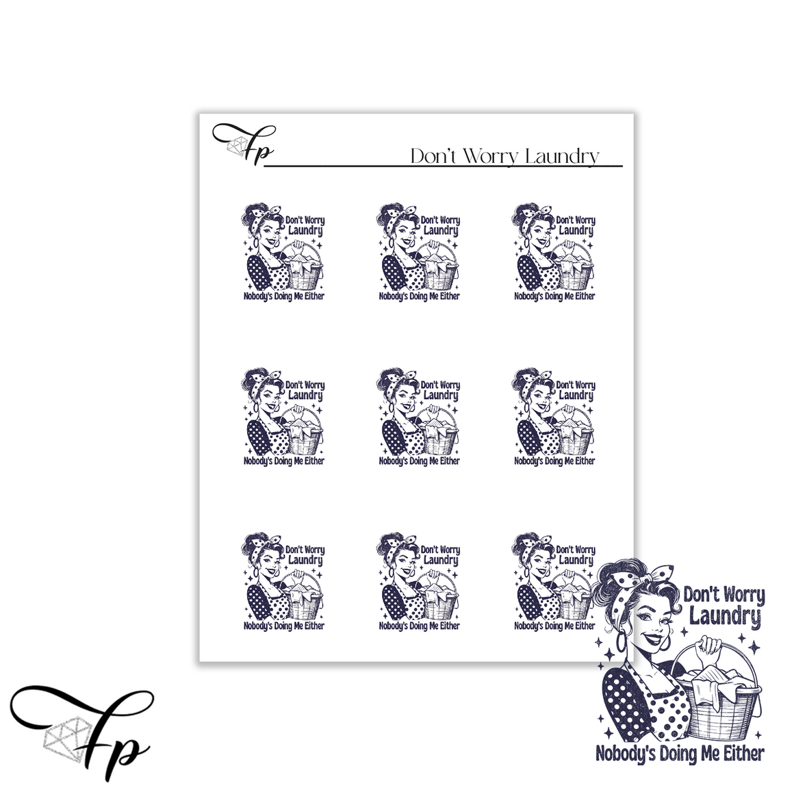 Don't Worry Laundry Stickers