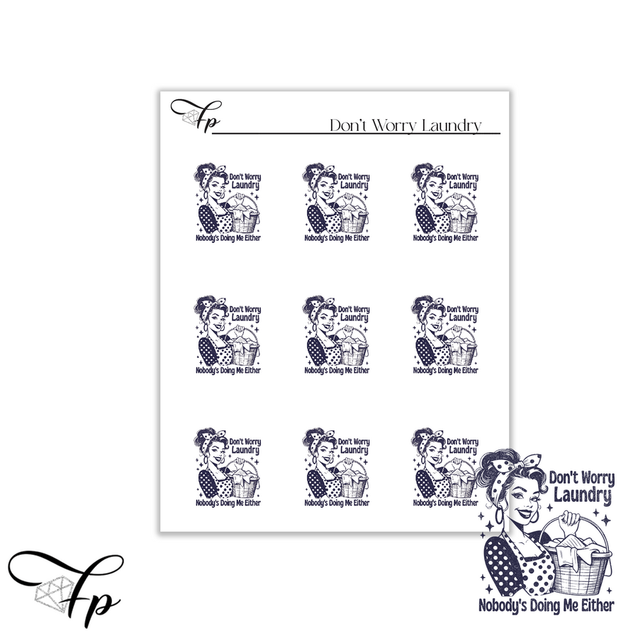 Don't Worry Laundry Stickers