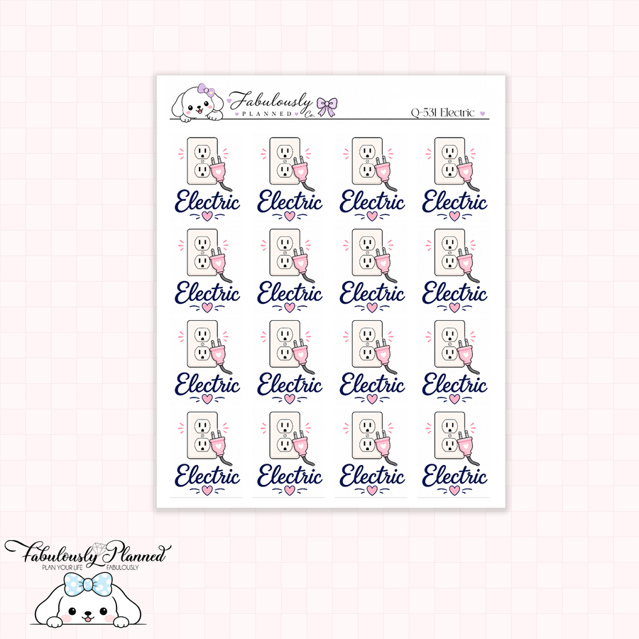 Electric Bill Planner Stickers