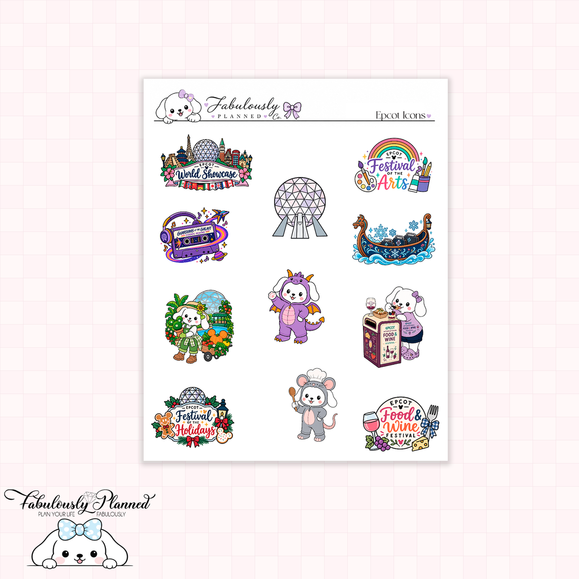 Epcot Winnie Planner Stickers