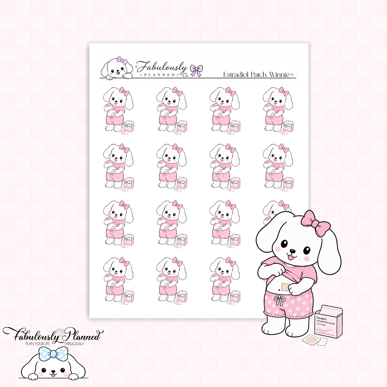 Estradiol Patch Reminder Winnie Stickers