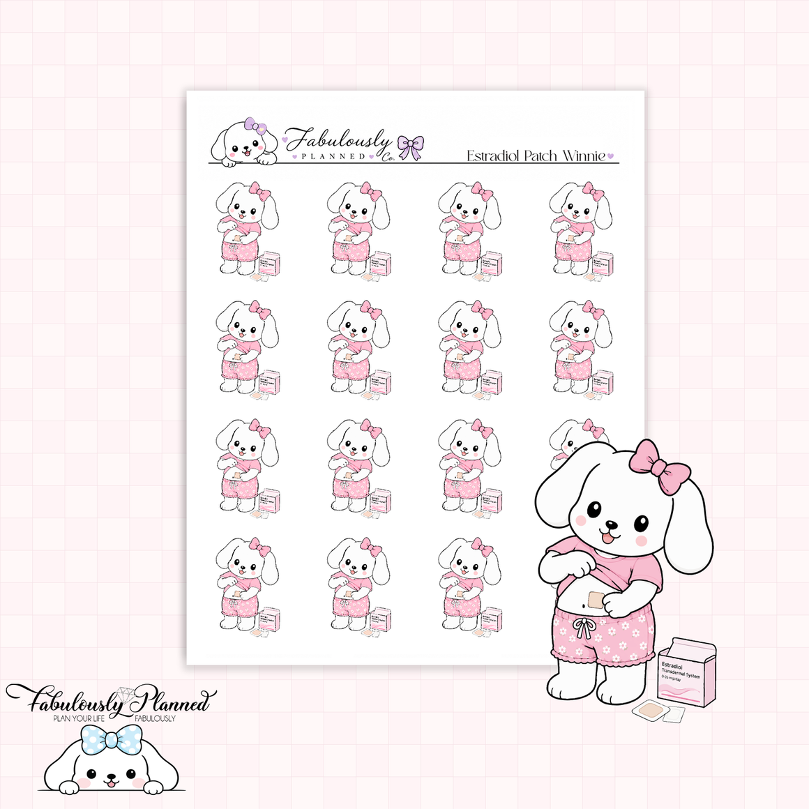 Estradiol Patch Reminder Winnie Stickers