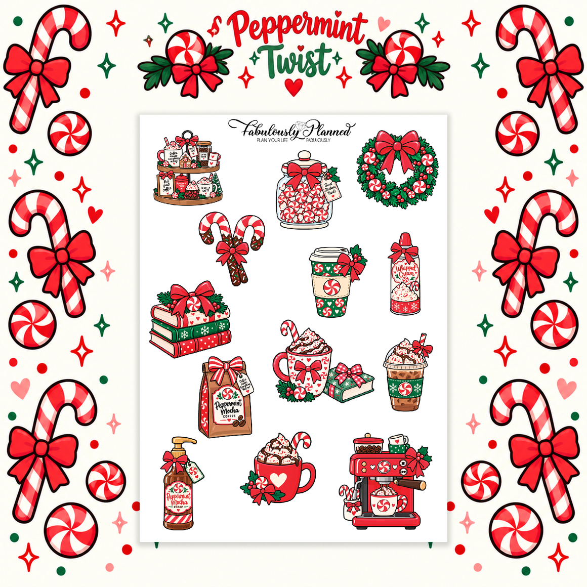 Peppermint Twist Large Decorative Sheet