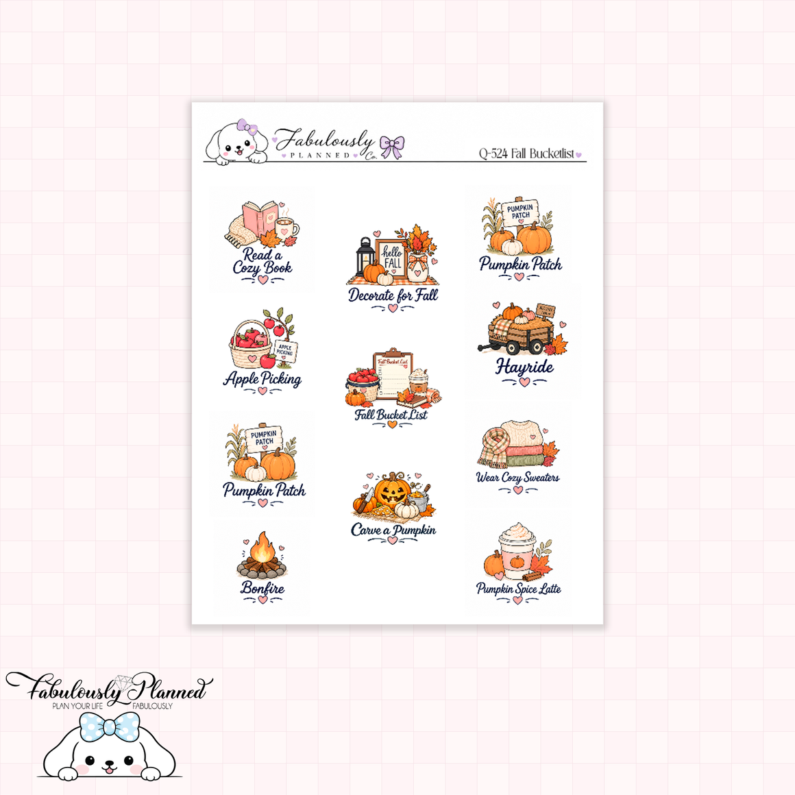 Fall Bucketlist Planner Stickers