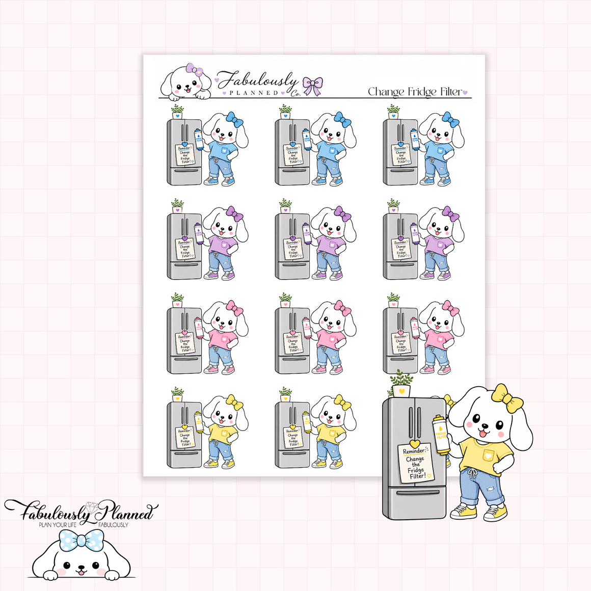Change Fridge Filter Winnie Planner Stickers
