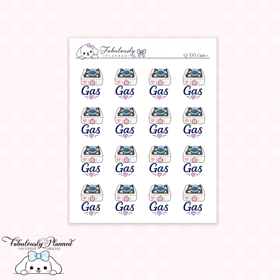 Gas Bill Planner Stickers