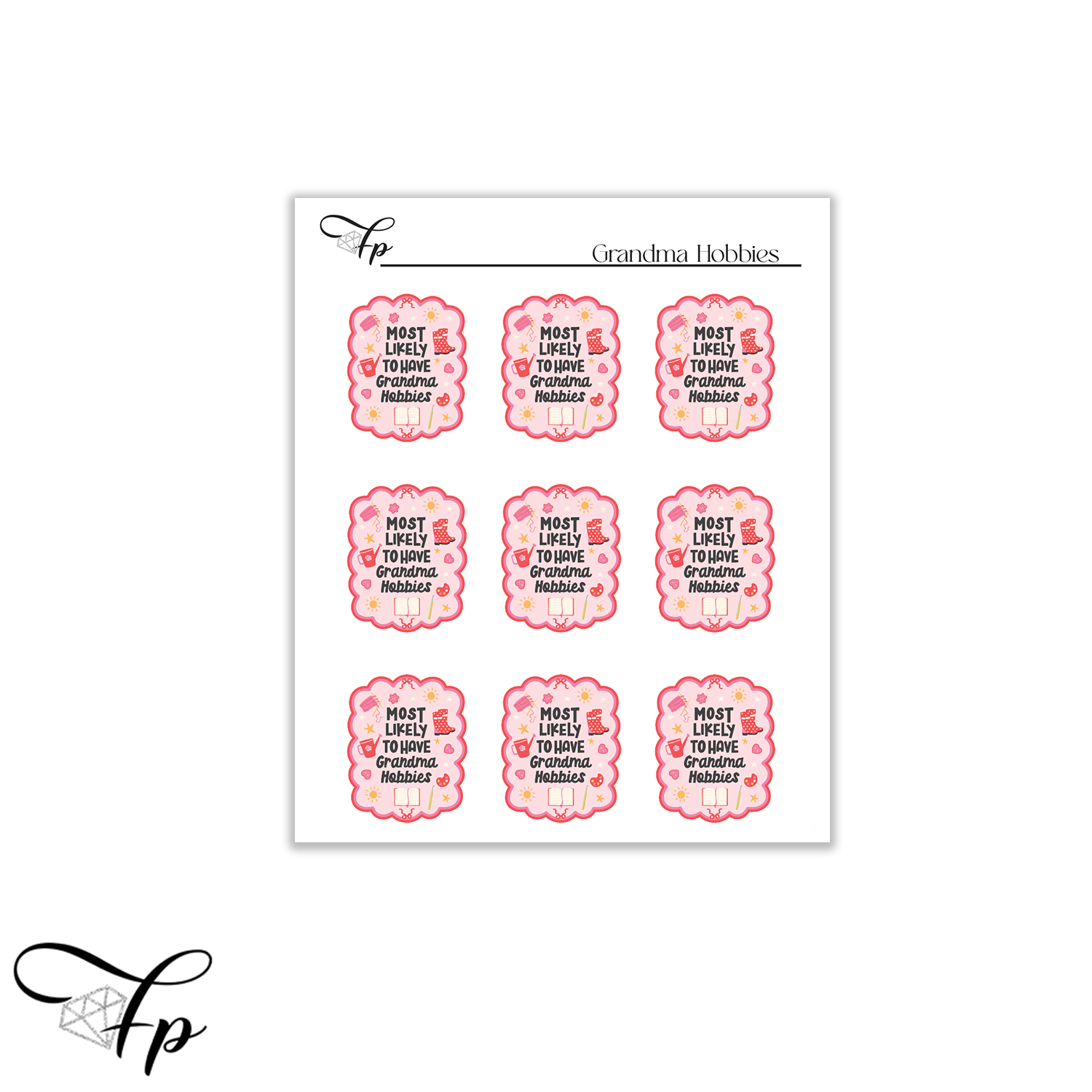 Grandma Hobbies Stickers