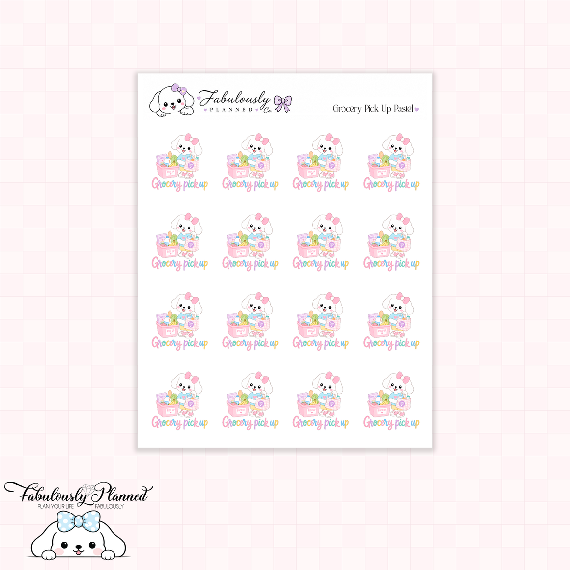 Grocery Pick Up Winnie Planner Stickers (pastel)