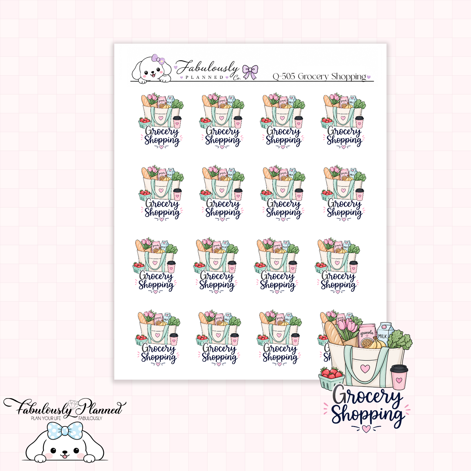 Grocery Shopping Planner Stickers