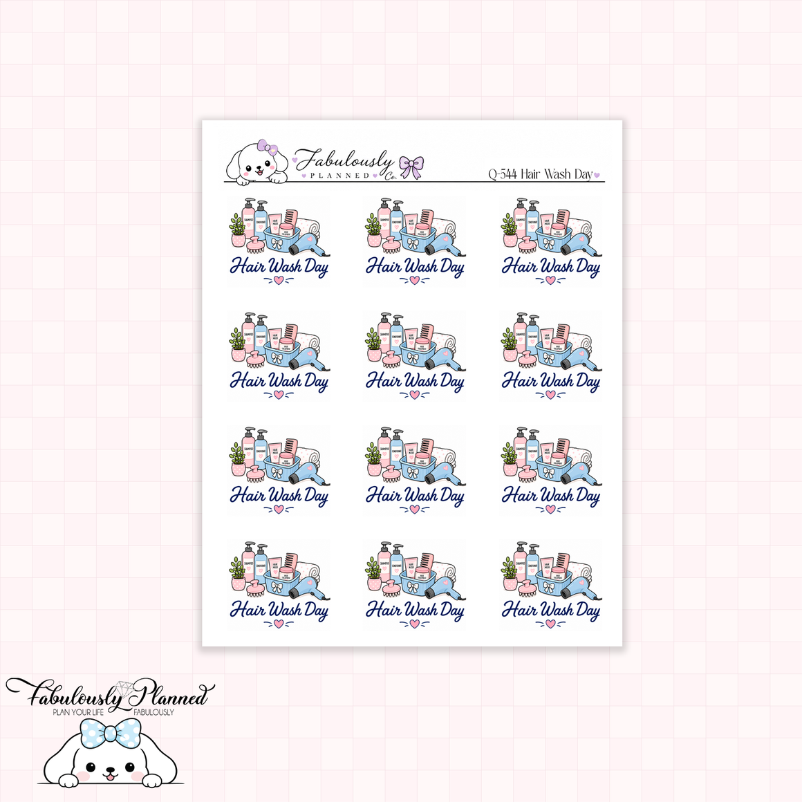 Hair Wash Day Planner Stickers