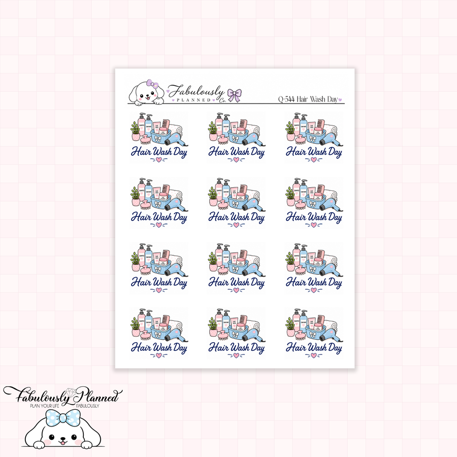 Hair Wash Day Planner Stickers