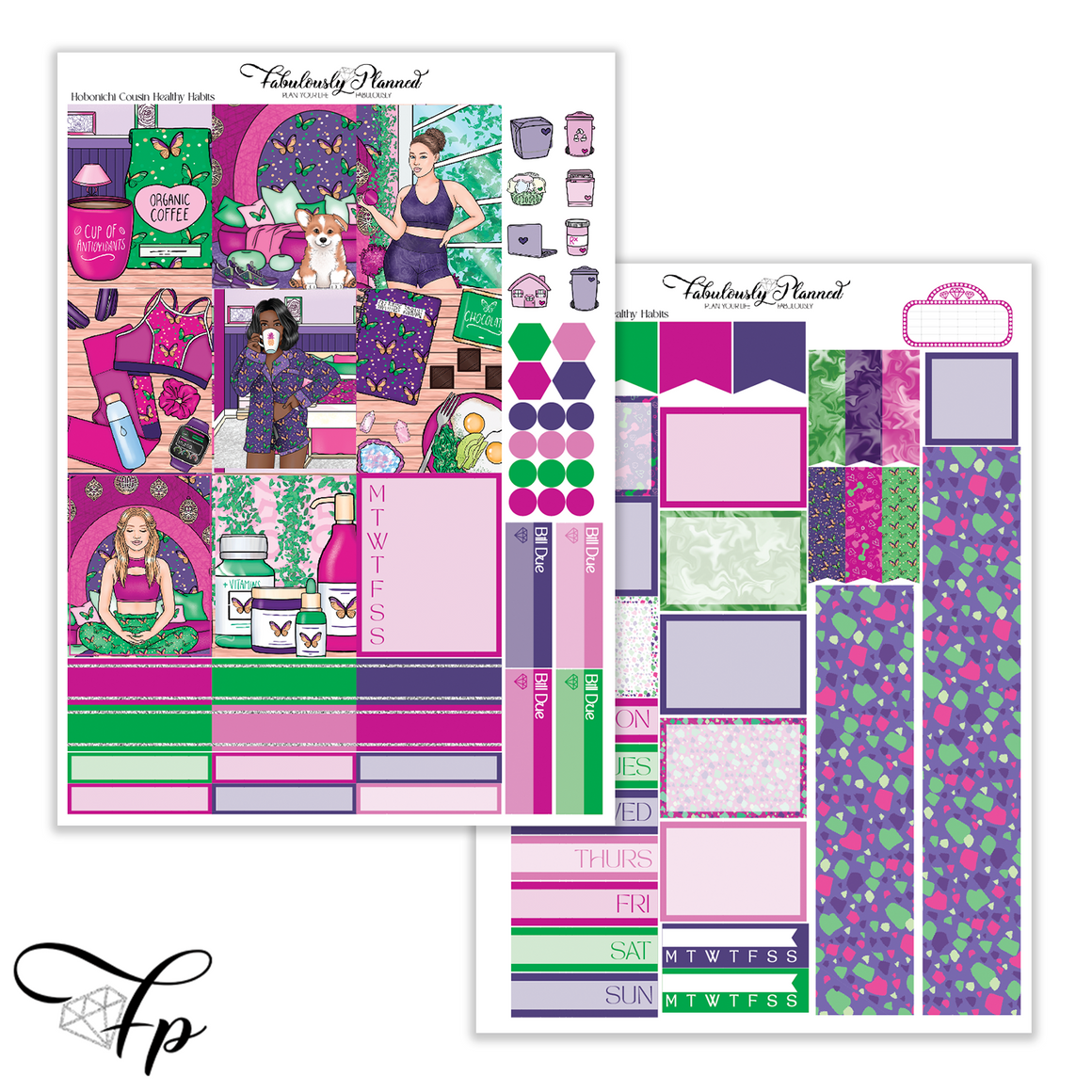 Healthy Habits - Hobonichi Cousin Kit