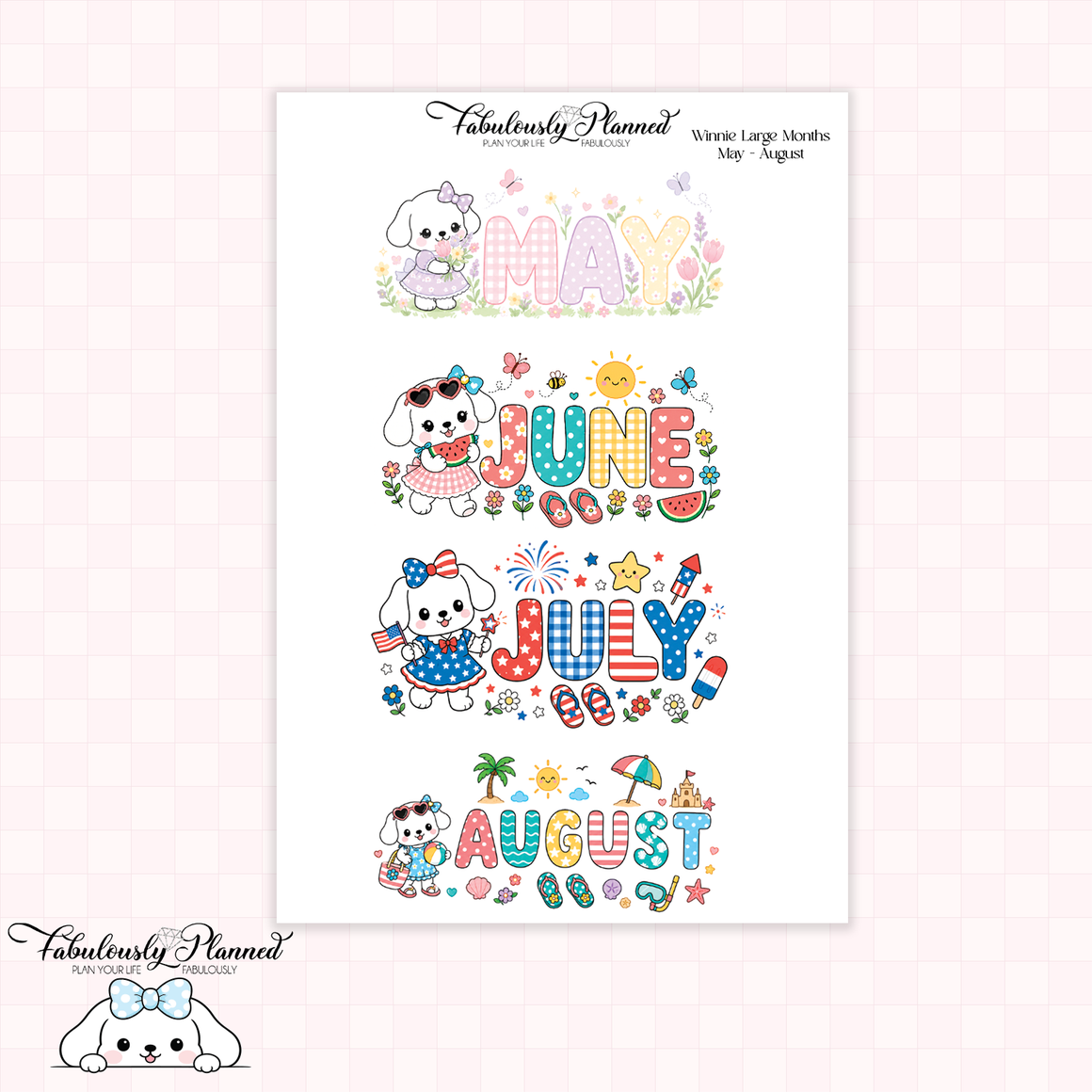 Winnie Large Month Stickers | May-August