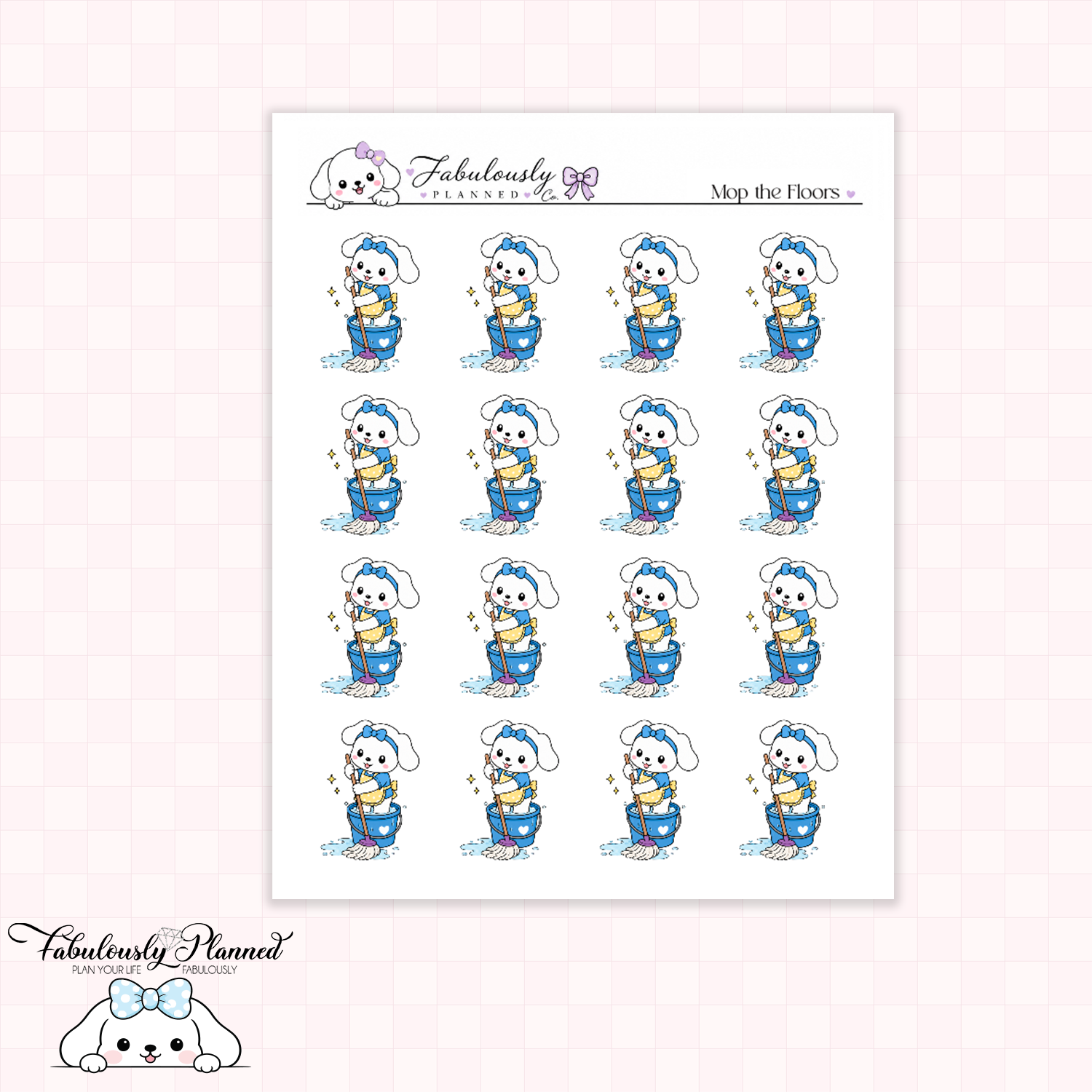 Mop the Floors Winnie Stickers