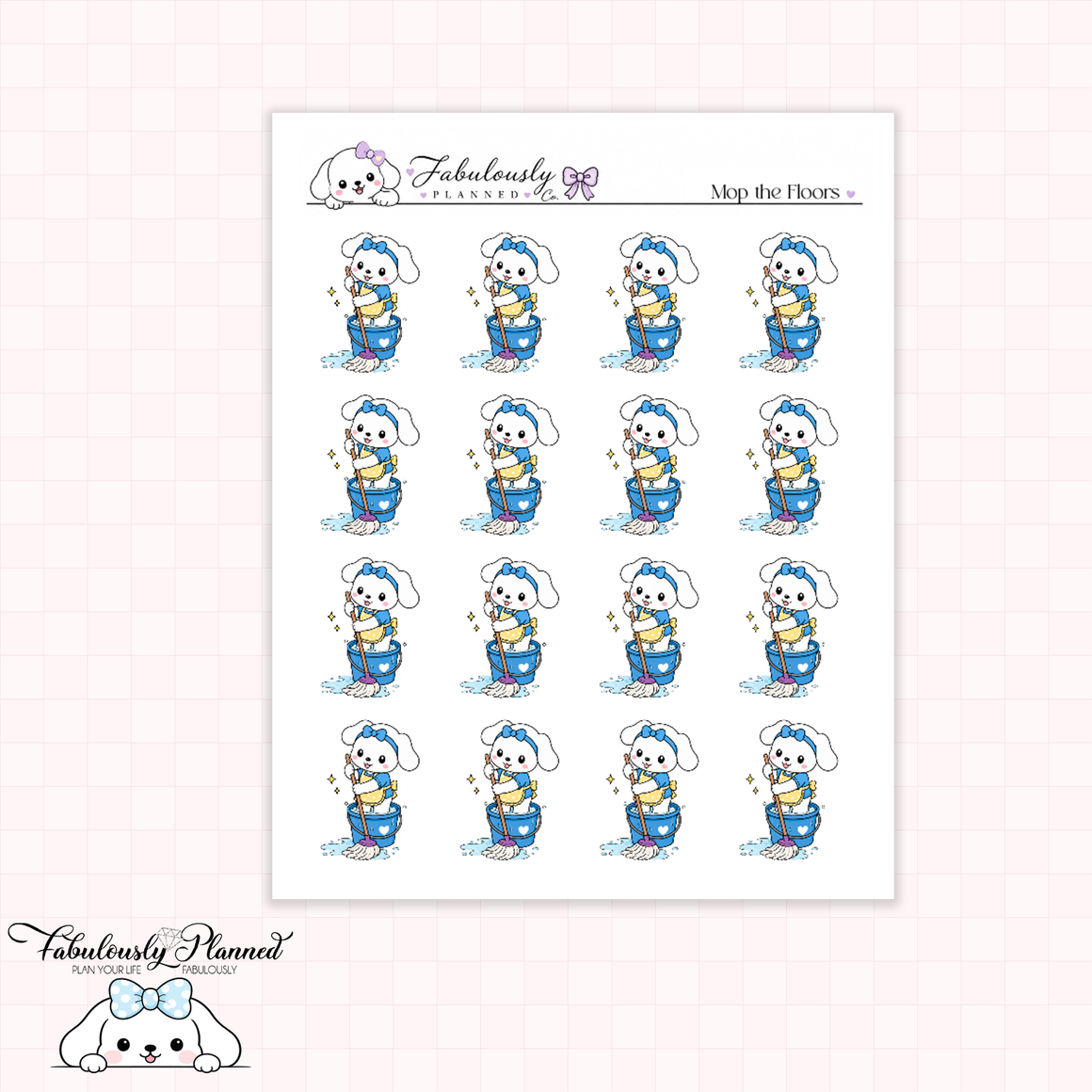 Mop the Floors Winnie Stickers