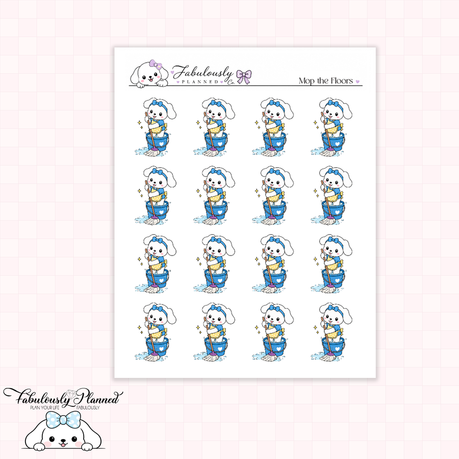 Mop the Floors Winnie Stickers