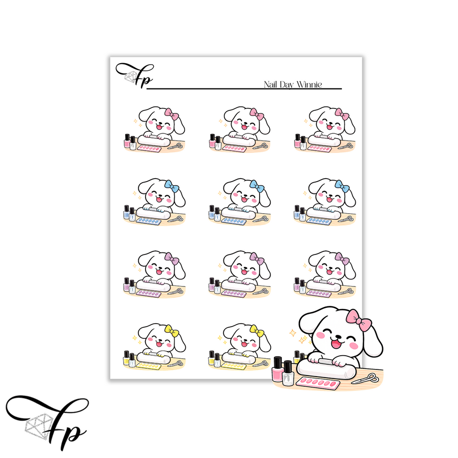 Nail Day Winnie Planner Stickers