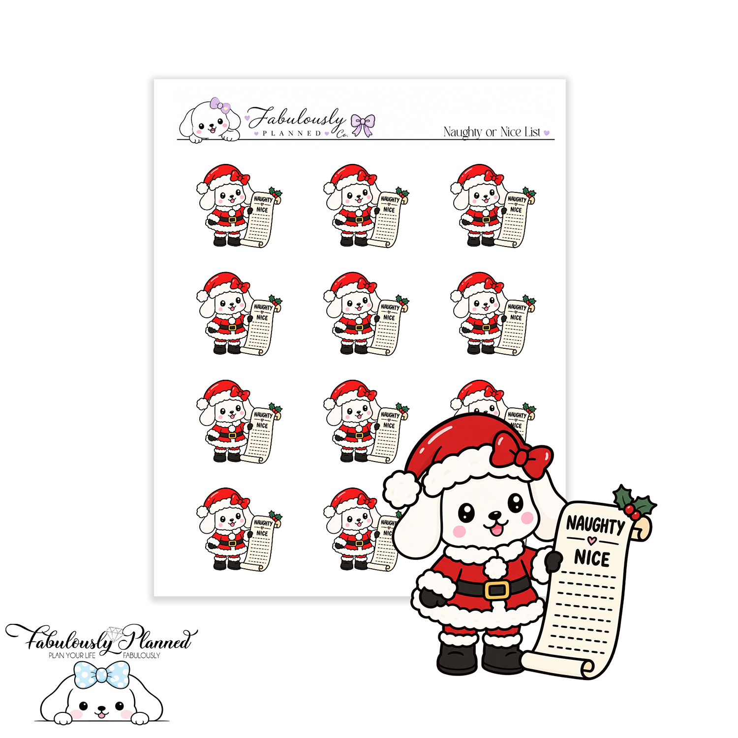 Naughty or Nice List Planner Stickers