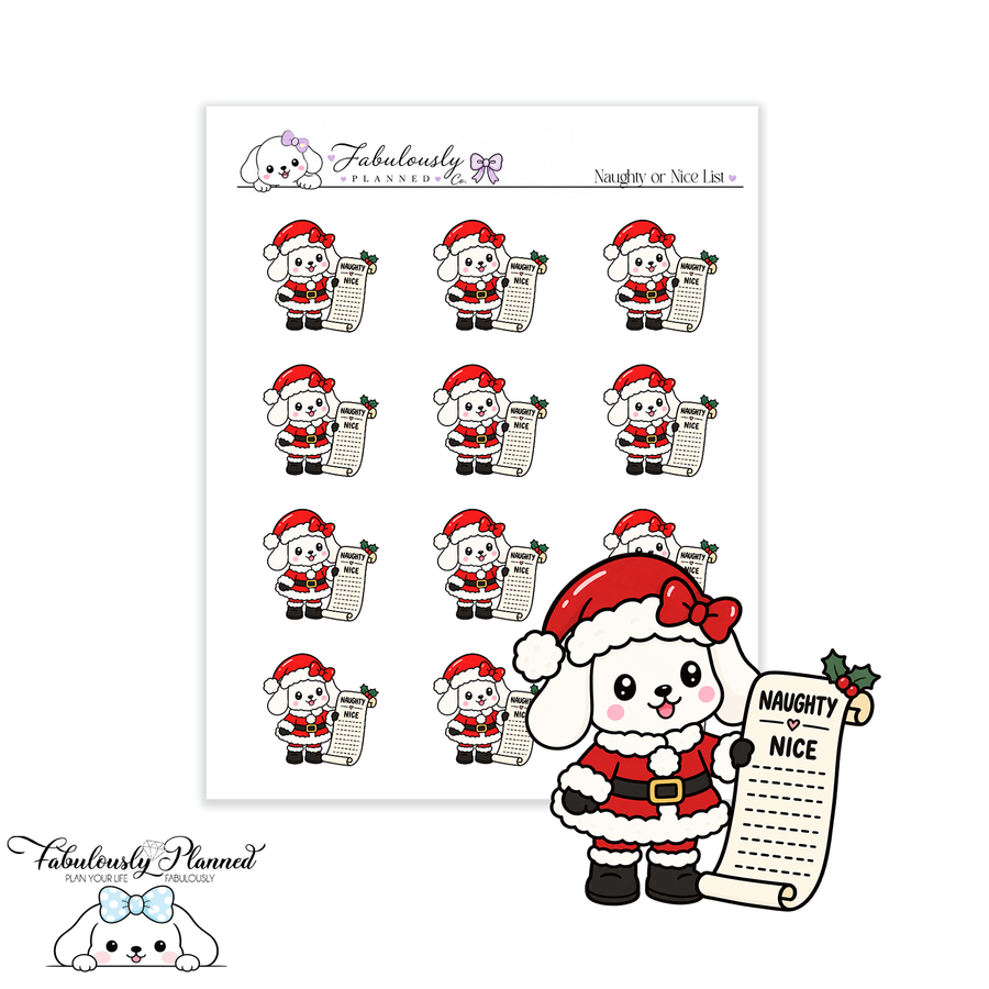 Naughty or Nice List Planner Stickers