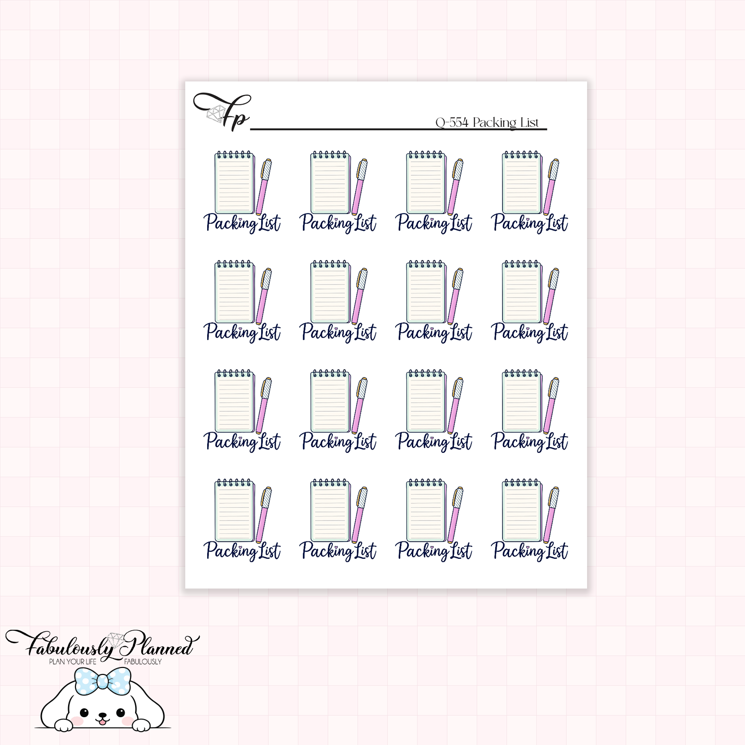 Packing List Planner Stickers