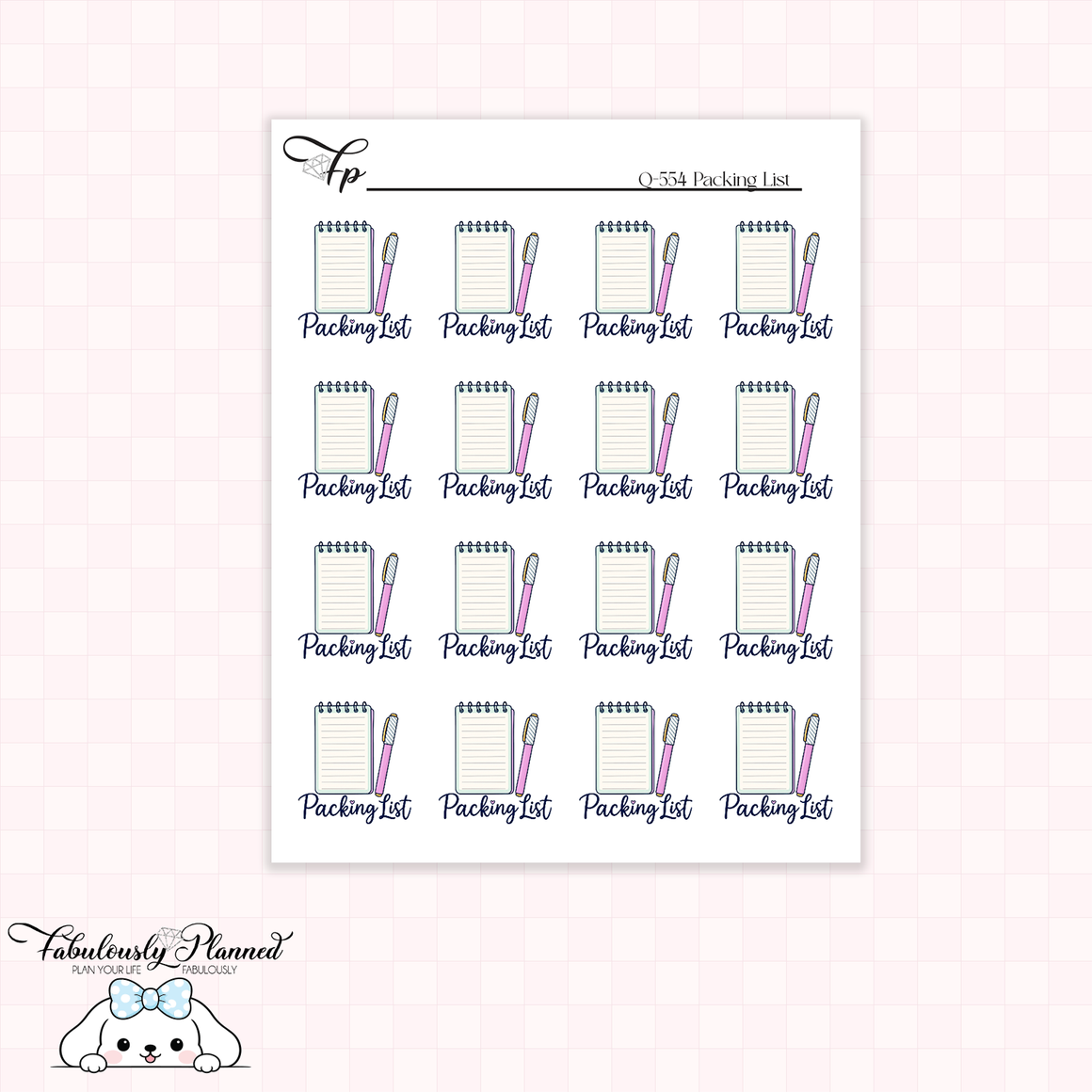 Packing List Planner Stickers
